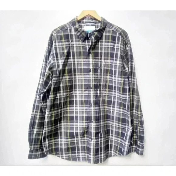 Columbia Mens Button Down Shirt Multicolor Plaid Long Sleeve Pocket L - Picture 1 of 6